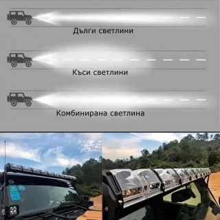 Лед бар с къси, дълги, дневни светлини и RGB подсветка 132см